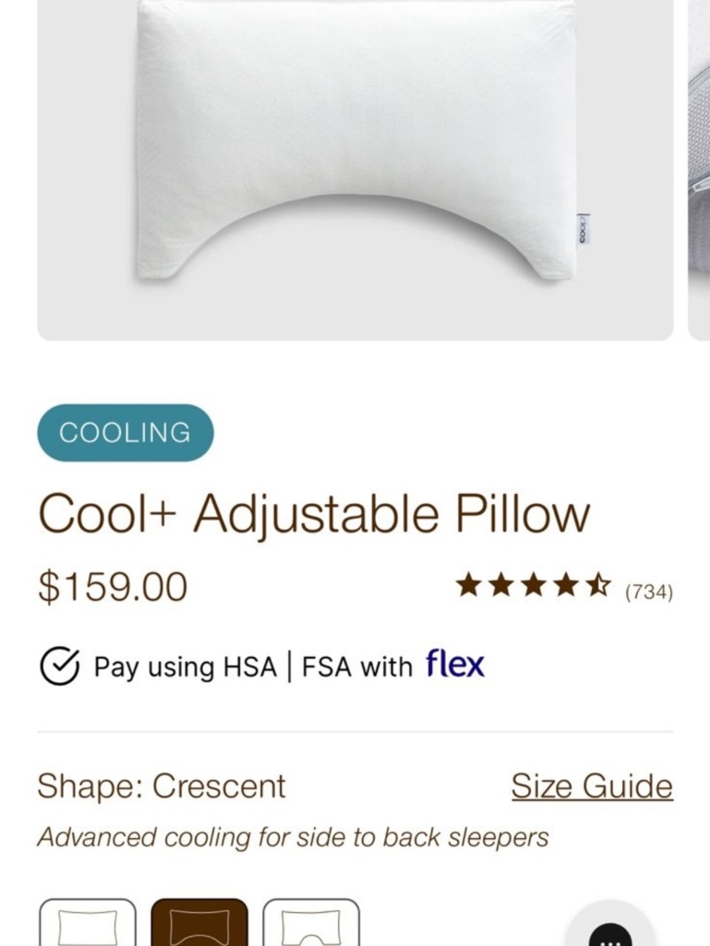 Coop Cool+ Adjustable Pillow + Silk Pillowcase SET - NEW
